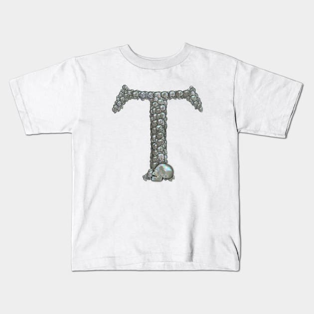 Skull Alphabet T Kids T-Shirt by dinaaaaaah